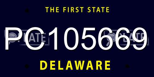 PC105669 Delaware License Plate