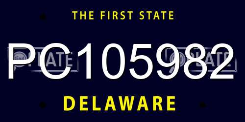 PC105982 Delaware License Plate