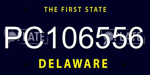 PC106556 Delaware License Plate