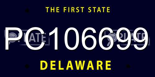 PC106699 Delaware License Plate
