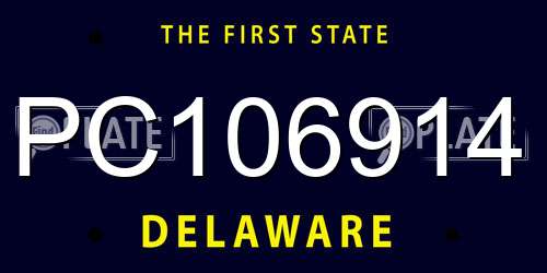 PC106914 Delaware License Plate