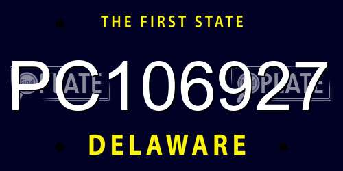 PC106927 Delaware License Plate
