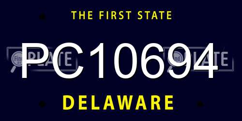 PC10694 Delaware License Plate