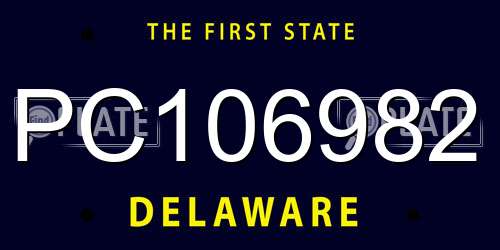 PC106982 Delaware License Plate