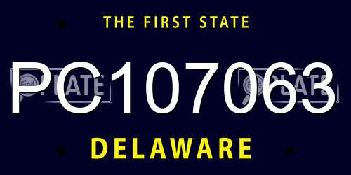 PC107063 Delaware License Plate