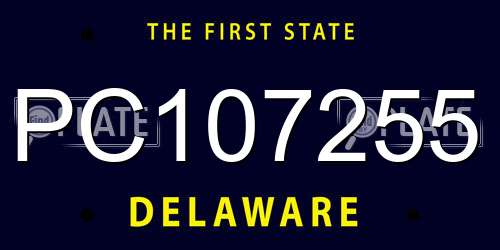 PC107255 Delaware License Plate