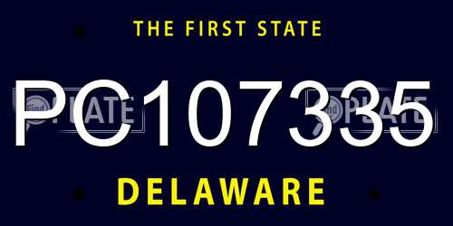 PC107335 Delaware License Plate
