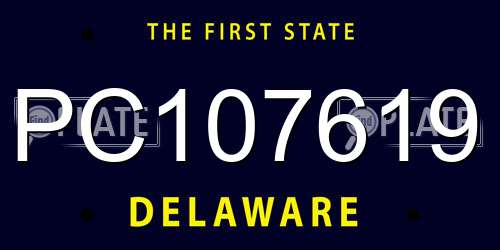 PC107619 Delaware License Plate