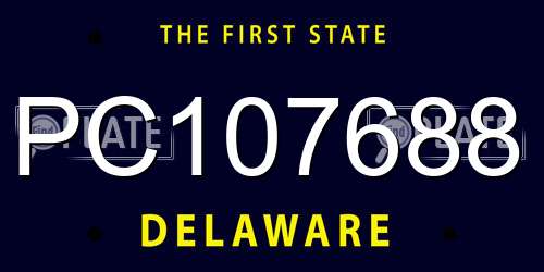 PC107688 Delaware License Plate