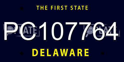 PC107764 Delaware License Plate