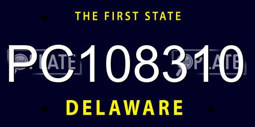 PC108310 Delaware License Plate