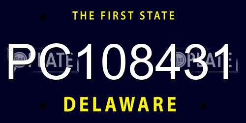 PC108431 Delaware License Plate