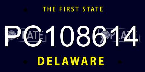 PC108614 Delaware License Plate