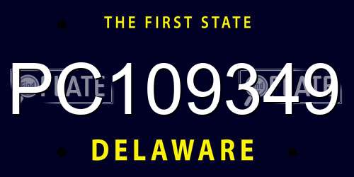 PC109349 Delaware License Plate