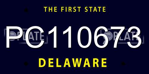 PC110673 Delaware License Plate