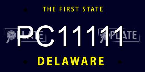 PC11111 Delaware License Plate