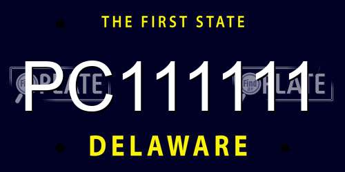 PC111111 Delaware License Plate