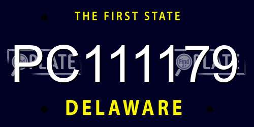 PC111179 Delaware License Plate