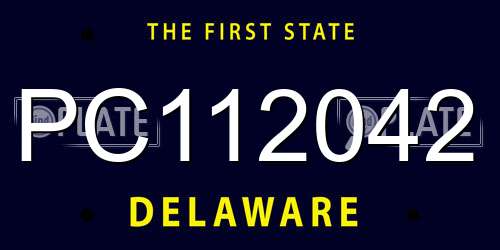 PC112042 Delaware License Plate