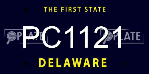 PC1121 Delaware License Plate