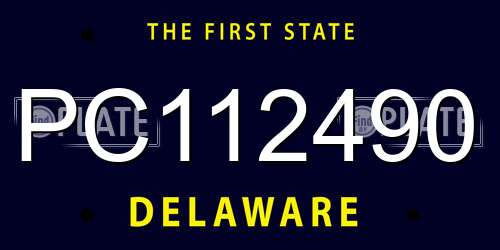 PC112490 Delaware License Plate