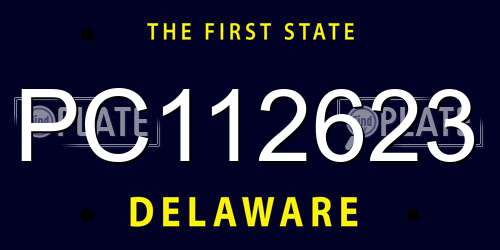 PC112623 Delaware License Plate