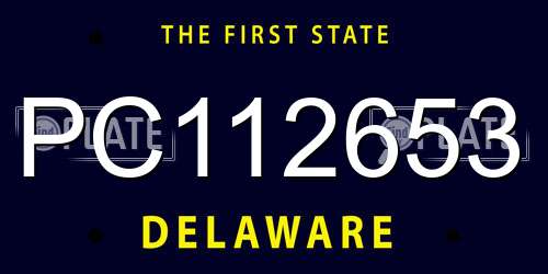 PC112653 Delaware License Plate