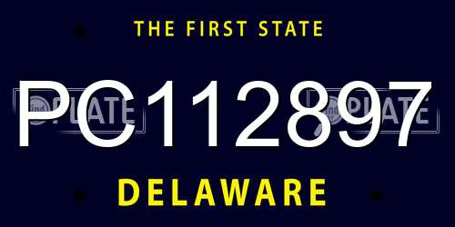 PC112897 Delaware License Plate