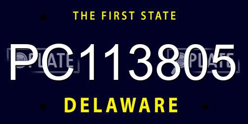 PC113805 Delaware License Plate