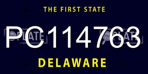 PC114763 Delaware License Plate