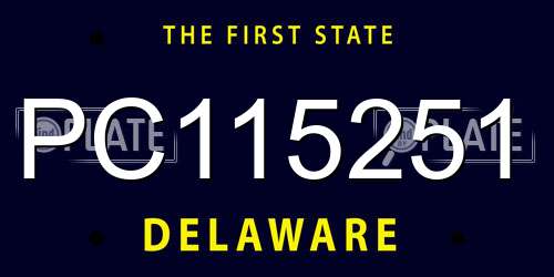 PC115251 Delaware License Plate