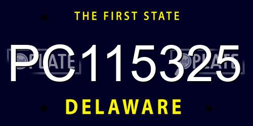 PC115325 Delaware License Plate