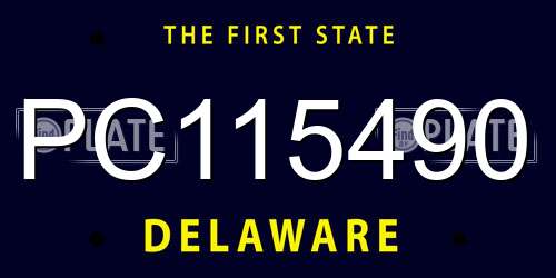 PC115490 Delaware License Plate