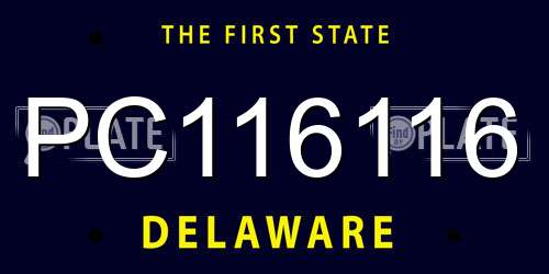 PC116116 Delaware License Plate