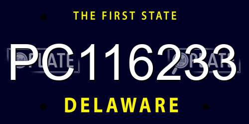 PC116233 Delaware License Plate