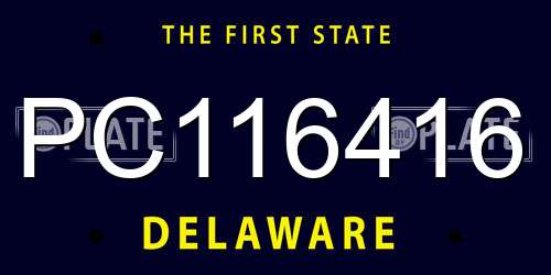 PC116416 Delaware License Plate