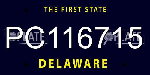 PC116715 Delaware License Plate