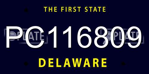 PC116809 Delaware License Plate