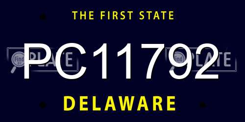 PC11792 Delaware License Plate