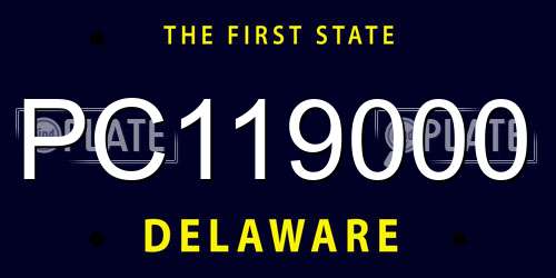 PC119000 Delaware License Plate