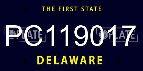 PC119017 Delaware License Plate