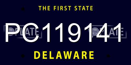PC119141 Delaware License Plate
