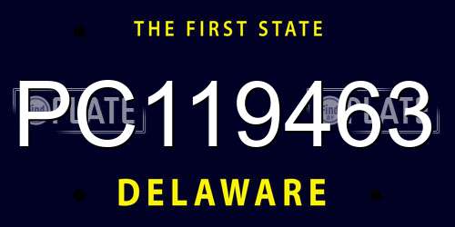 PC119463 Delaware License Plate