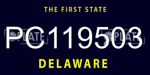 PC119503 Delaware License Plate