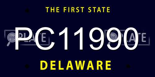 PC11990 Delaware License Plate