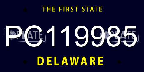 PC119985 Delaware License Plate