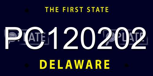 PC120202 Delaware License Plate