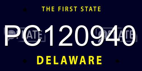 PC120940 Delaware License Plate