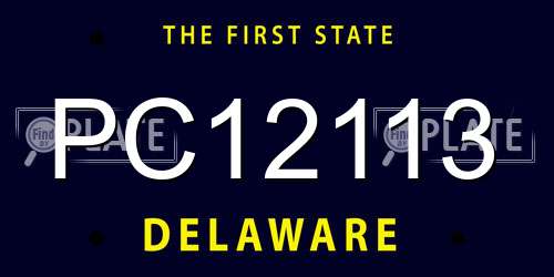 PC12113 Delaware License Plate