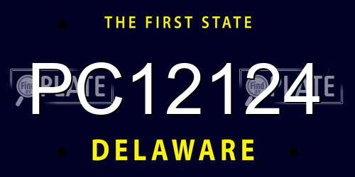 PC12124 Delaware License Plate